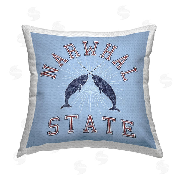 Stupell Industries Spirit Animals/Life Is High | Vintage Narwhal State Printed Throw Pillow