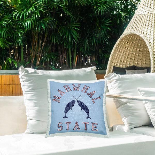 Stupell Industries Spirit Animals/Life Is High | Vintage Narwhal State Printed Throw Pillow