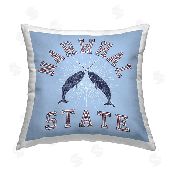 stupell industries Spirit Animals/Life Is High | Vintage Narwhal State Printed Throw Pillow