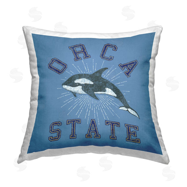 stupell industries Spirit Animals/Life Is High | Vintage Orca State Printed Throw Pillow