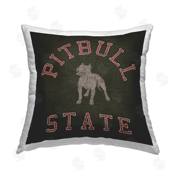 Stupell Industries Spirit Animals/Life Is High | Vintage Pitbull State Printed Throw Pillow