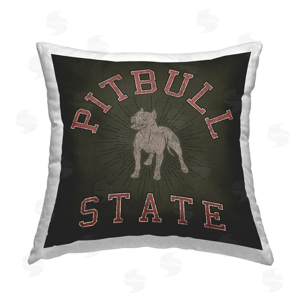 stupell industries Spirit Animals/Life Is High | Vintage Pitbull State Printed Throw Pillow