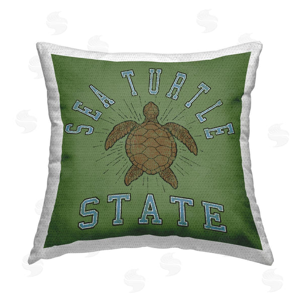Stupell Industries Spirit Animals/Life Is High | Vintage Sea Turtle State Printed Throw Pillow