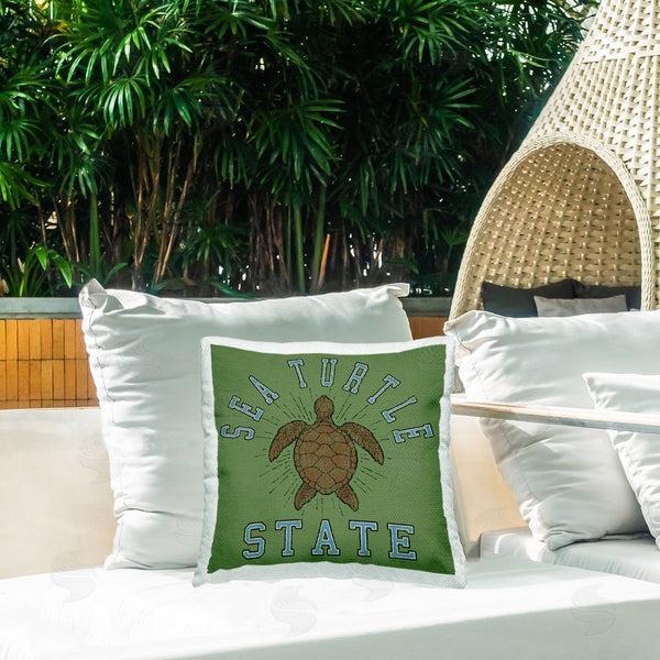 Stupell Industries Spirit Animals/Life Is High | Vintage Sea Turtle State Printed Throw Pillow