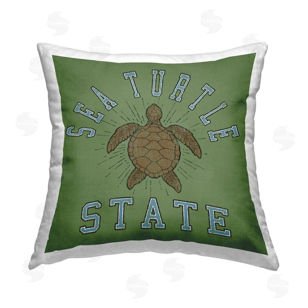 stupell industries Spirit Animals/Life Is High | Vintage Sea Turtle State Printed Throw Pillow
