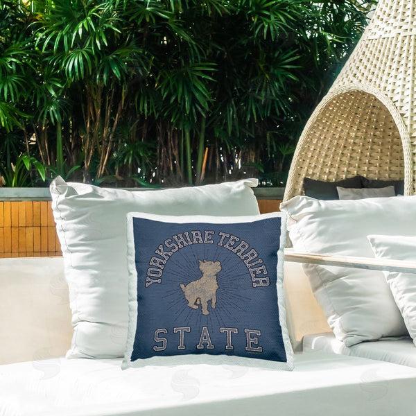 Stupell Industries Spirit Animals/Life Is High | Yorkshire Terrier State Printed Throw Pillow