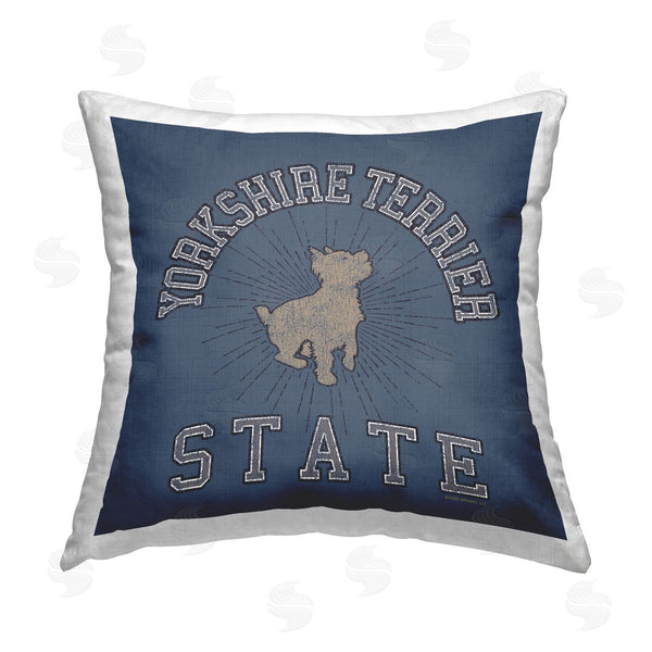 stupell industries Spirit Animals/Life Is High | Yorkshire Terrier State Printed Throw Pillow