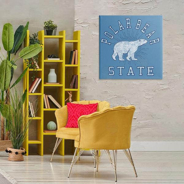 Stupell Industries Spirit Animals | Varsity Polar Bear State Wall Art