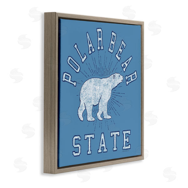 Stupell Industries Spirit Animals | Varsity Polar Bear State Wall Art