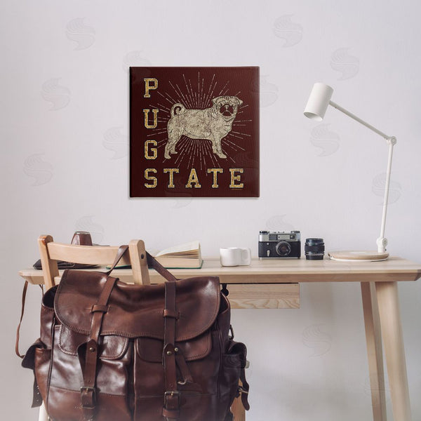 Stupell Industries Spirit Animals | Varsity Pug State Wall Art
