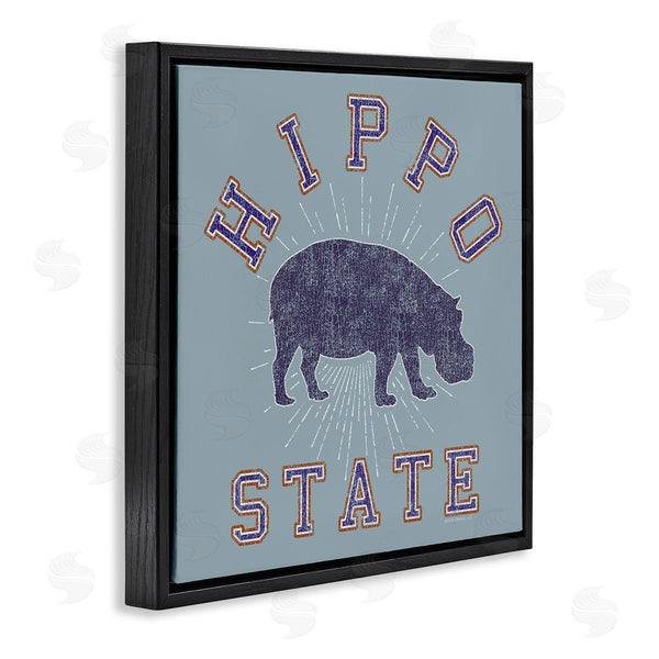 Stupell Industries Spirit Animals | Varsity Style Hippo State Wall Art