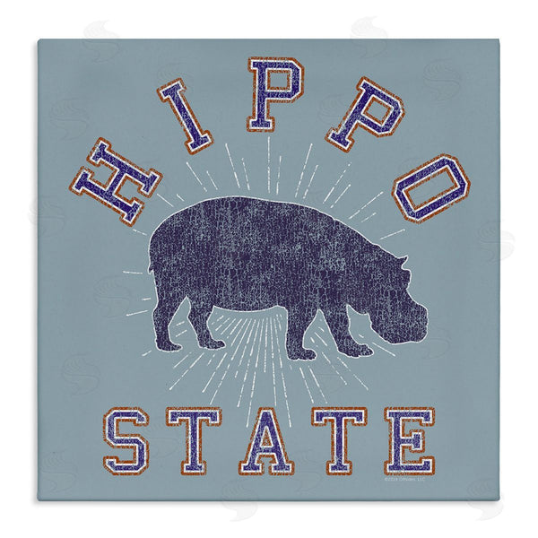 stupell industries Spirit Animals | Varsity Style Hippo State Wall Art