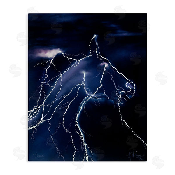 stupell industries Spirit Horse | Horse Face in Lighting Storm Wall Art