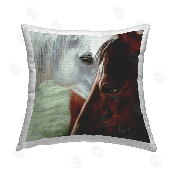 Stupell Industries Spirit Horse | Two Loving Horses Portrait Printed Throw Pillow