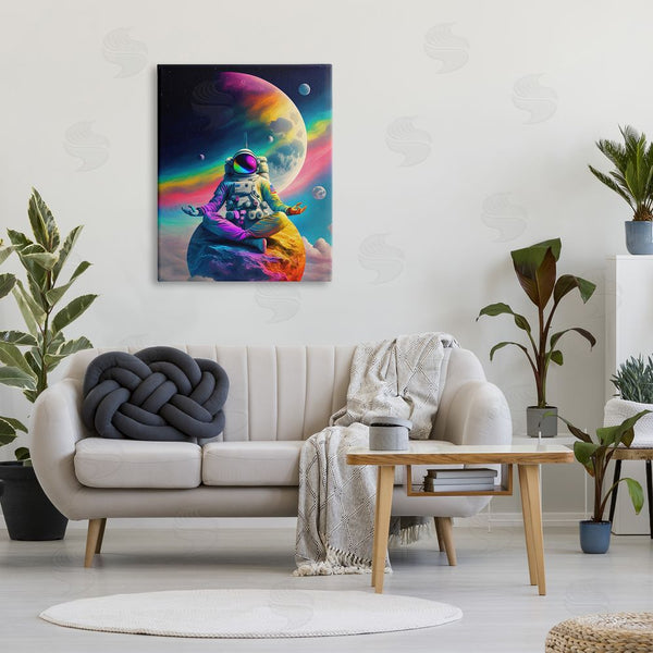Stupell Industries Spirit Of The Rainbow | Astronaut Meditating On Moon Wall Art
