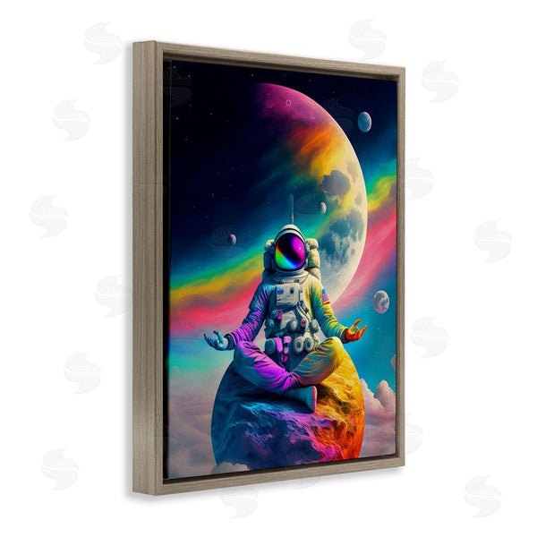 Stupell Industries Spirit Of The Rainbow | Astronaut Meditating On Moon Wall Art