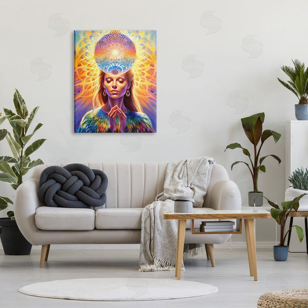 Stupell Industries Spirit Of The Rainbow | Chakra Woman Fractals Wall Art