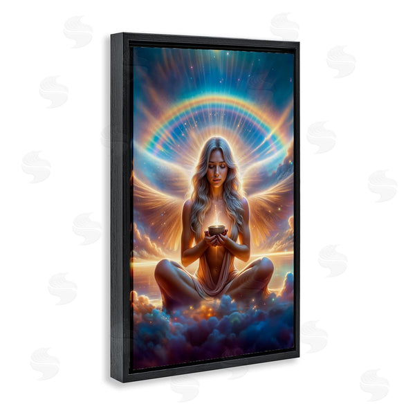 Stupell Industries Spirit Of The Rainbow | Enlightened Angel With Tea