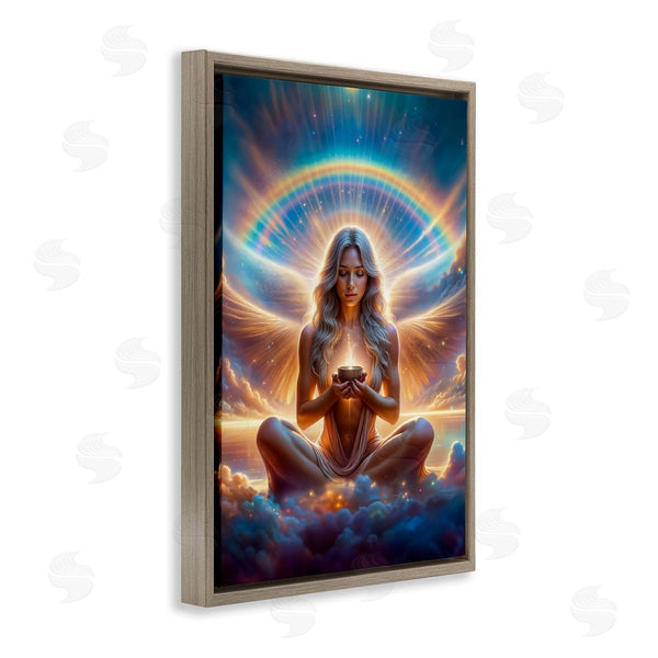 Stupell Industries Spirit Of The Rainbow | Enlightened Angel With Tea