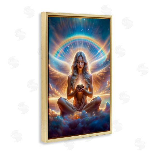 Stupell Industries Spirit Of The Rainbow | Enlightened Angel With Tea