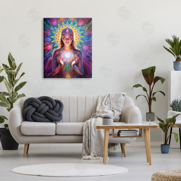 Stupell Industries Spirit Of The Rainbow | Girl With Abstract Fractals Wall Art