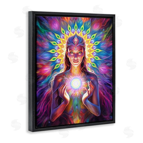 Stupell Industries Spirit Of The Rainbow | Girl With Abstract Fractals Wall Art