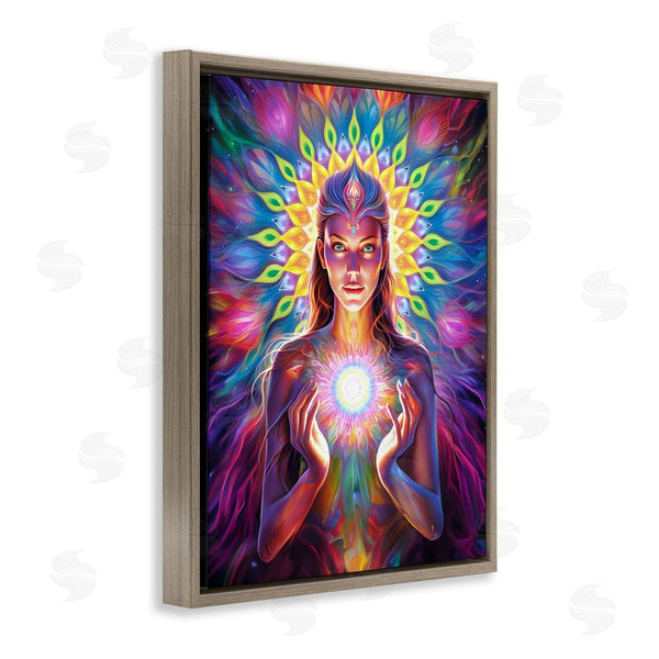 Stupell Industries Spirit Of The Rainbow | Girl With Abstract Fractals Wall Art