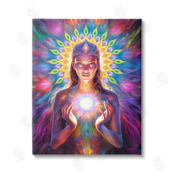 stupell industries Spirit of the Rainbow | Girl with Abstract Fractals Wall Art