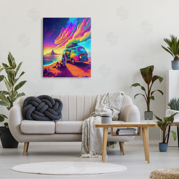 Stupell Industries Spirit Of The Rainbow | Vacation Van On Beach Wall Art
