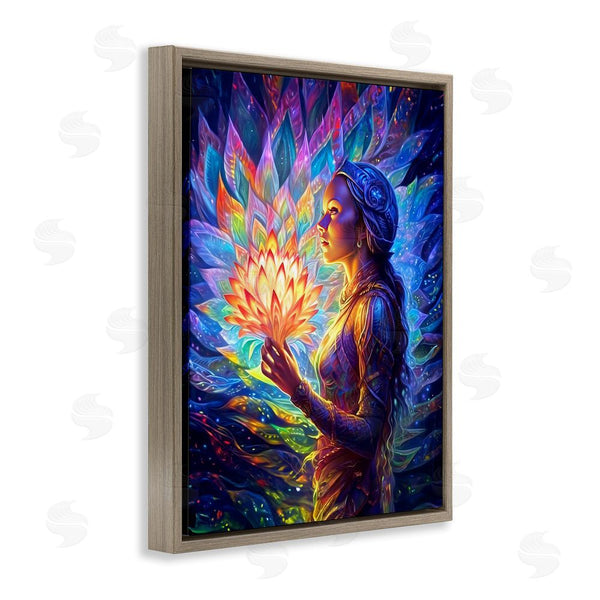 Stupell Industries Spirit Of The Rainbow | Woman & Lotus Fractals Wall Art
