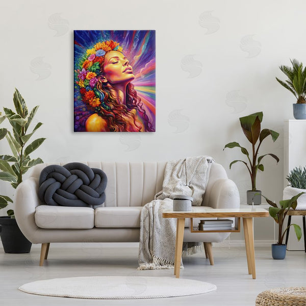 Stupell Industries Spirit Of The Rainbow | Woman With Floral Garland Wall Art