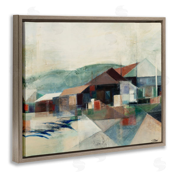 Stupell Industries Stacey Pollard | Abstract Hillside Valley Village Triangular Patterns Wall Art