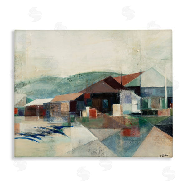stupell industries Stacey Pollard | Abstract Hillside Valley Village Triangular Patterns Wall Art