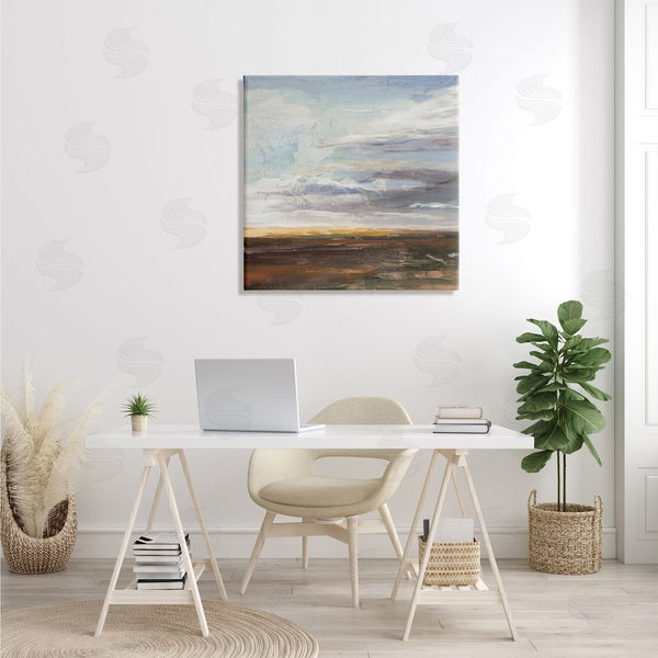 Stupell Industries Stacey Pollard | Abstract Open Meadow Landscape Soft Cloudy Sky Wall Art