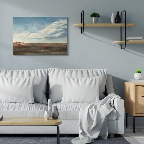 Stupell Industries Stacey Pollard | Cloudy Country Landscape Distant Town Earth Tones Wall Art