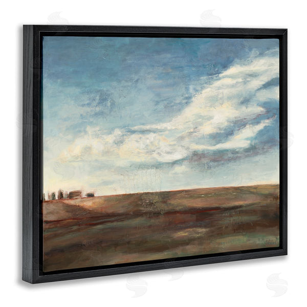 Stupell Industries Stacey Pollard | Cloudy Country Landscape Distant Town Earth Tones Wall Art