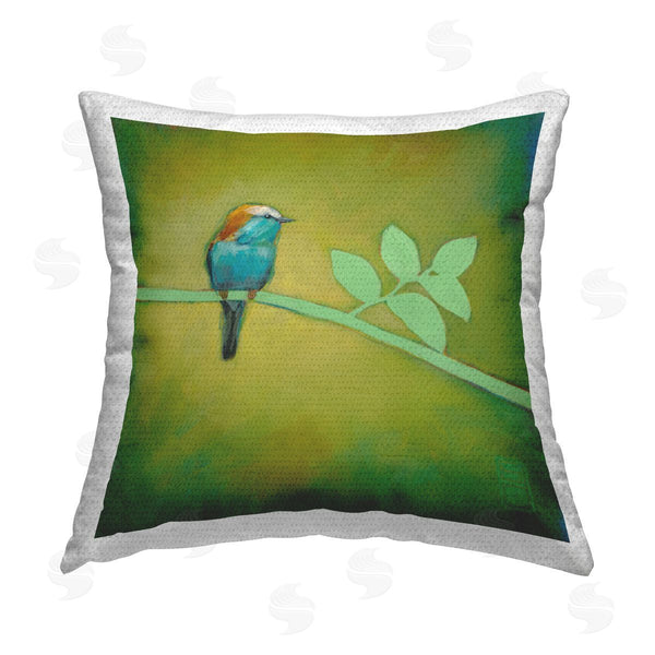 Stupell Industries Stacy Daguiar | Bird Perched Abstract Branch Printed Throw Pillow