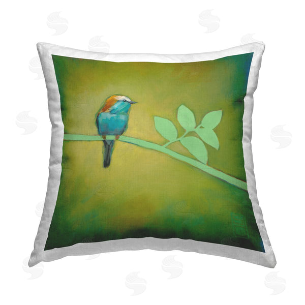 stupell industries Stacy Daguiar | Bird Perched Abstract Branch Printed Throw Pillow