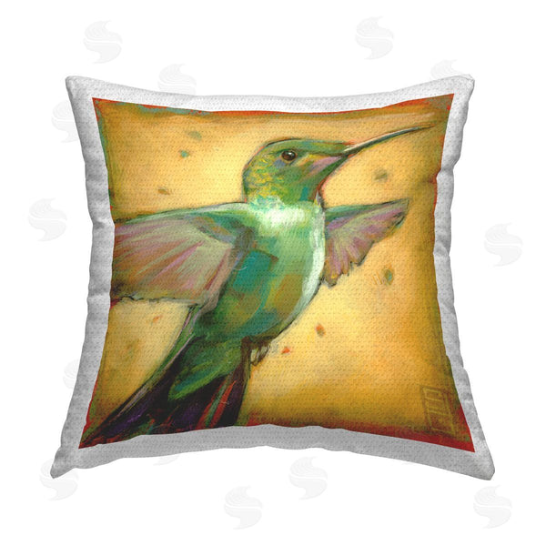 Stupell Industries Stacy Daguiar | Green & Yellow Hummingbird Printed Throw Pillow