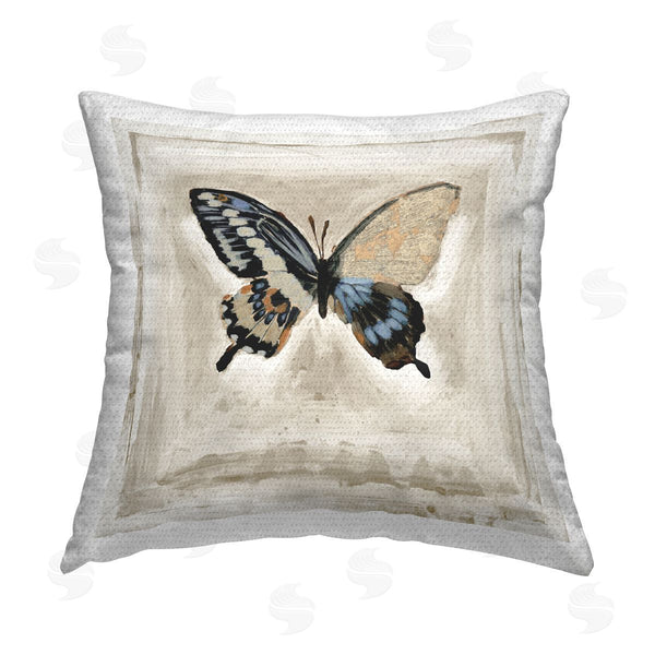 Stupell Industries Stacy Daguiar | Vintage Butterfly On Beige Printed Throw Pillow