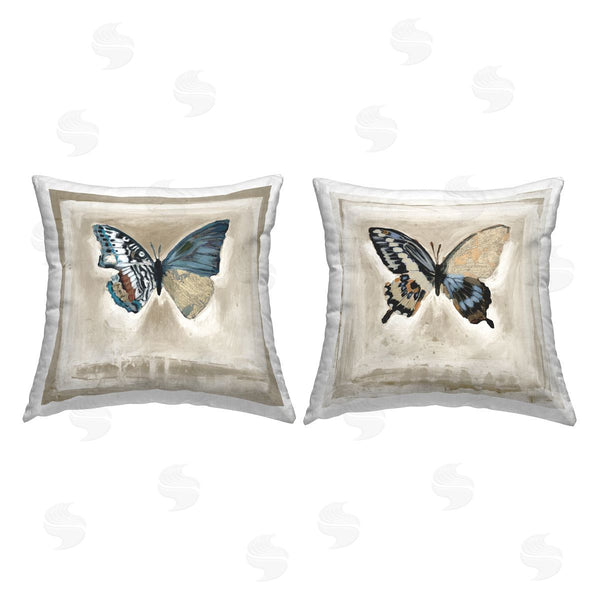 stupell industries Stacy Daguiar | Vintage Butterfly Specimens Printed Throw Pillow Set