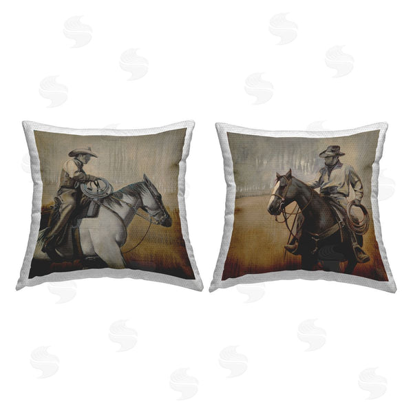 Stupell Industries Stacy Daguiar | Western Cowboys Rustic Scene Printed Throw Pillow Set