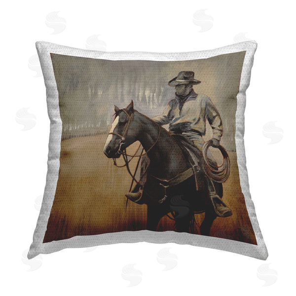 Stupell Industries Stacy Daguiar | Western Equestrian Cowboy Printed Throw Pillow