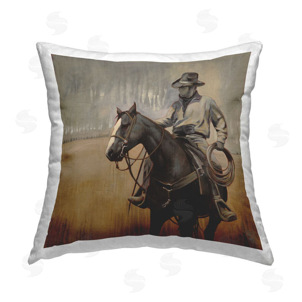 stupell industries Stacy Daguiar | Western Equestrian Cowboy Printed Throw Pillow