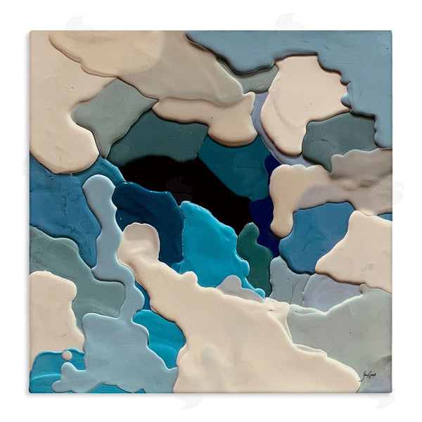 stupell industries Stacy Gresell | Abstract Irregular Shapes Complex Layered Dripped Paint Wall Art