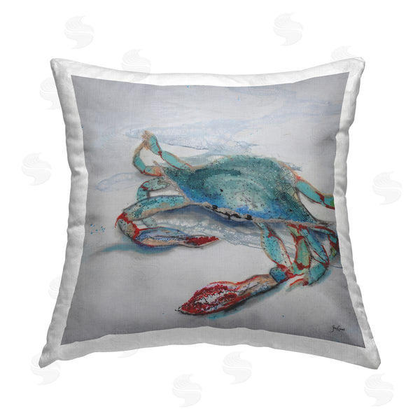 stupell industries Stacy Gresell | Abstract Patterned Blue Crab Printed Throw Pillow