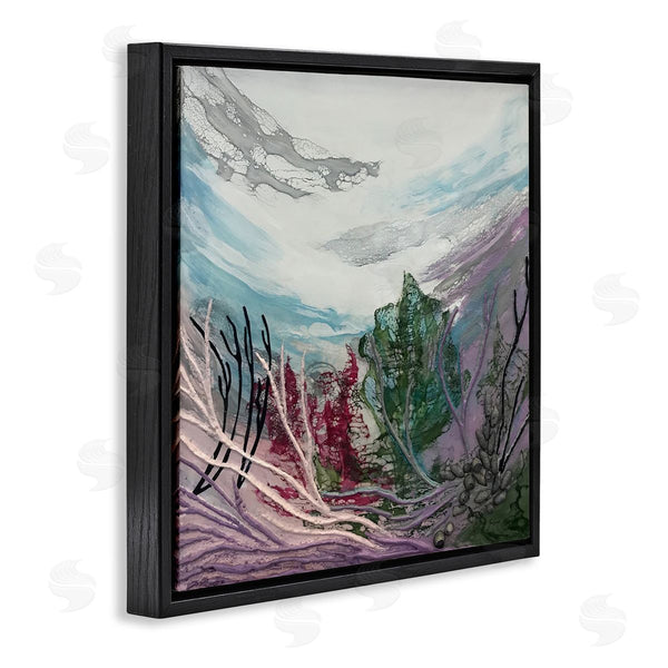 Stupell Industries Stacy Gresell | Abstract Underwater Landscape Scene Floating Coral Plants Wall Art