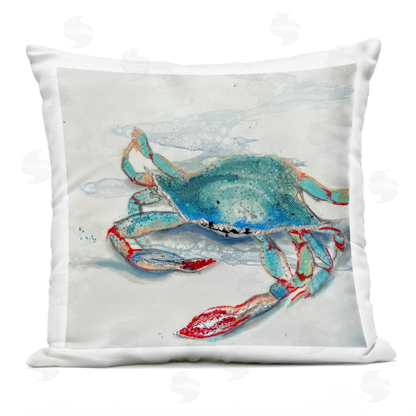 Stupell Industries Stacy Gresell | Blue Crab With Abstract Motifs Printed Throw Pillow