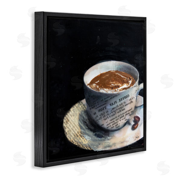 Stupell Industries Stacy Gresell | Coffee Cup Morning Beverage Layered Newspaper Collage Wall Art
