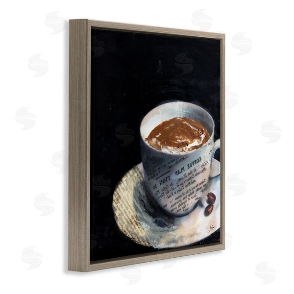 Stupell Industries Stacy Gresell | Coffee Cup Morning Beverage Layered Newspaper Collage Wall Art